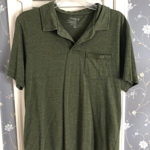 Old Navy Green Short Sleeve Collar Half Button Down Shirt w/ Pocket Men's Medium